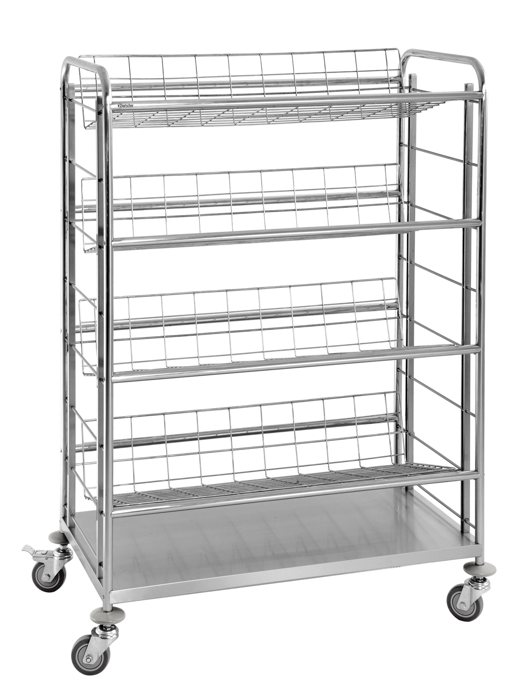 Bartscher Getränkekistenwagen TGK400 | Abstandzwischen den Gitterböden: 345 mm | Maße: 108 x 57x 161,0 cm. Gewicht: 35 kg