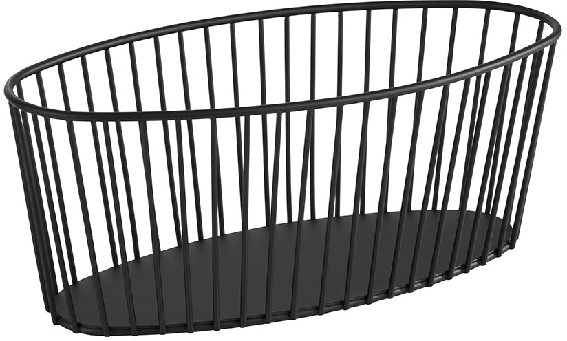 Korb -URBAN- 30 x 14 cm, H: 12 cm, oval Metall, schwarz spülmaschinengeeignet stapelbar Farbe: Schwarz