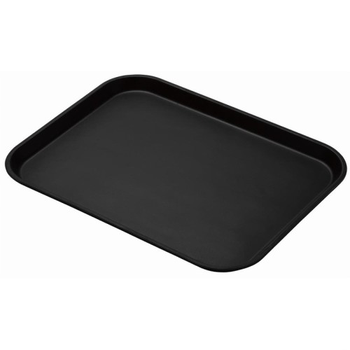 Cambro Treadlite rechteckiges rutschfestes Fiberglas Tablett schwarz 45,7x35,5cm. Stabile Fiberglas- und