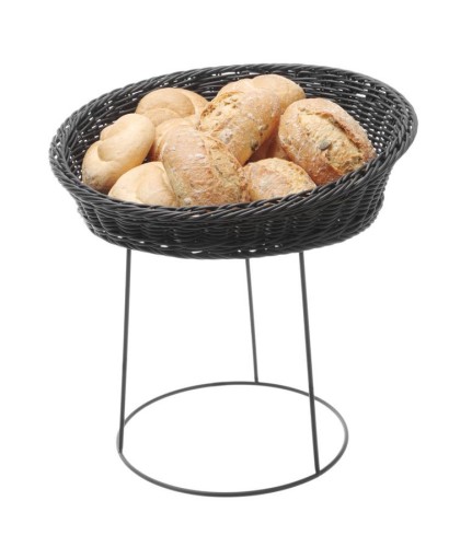 Buffetständer, 200/250x265 mm, schwarz, aus Polypropylen und verstärkt durch einen Stahlrahmen