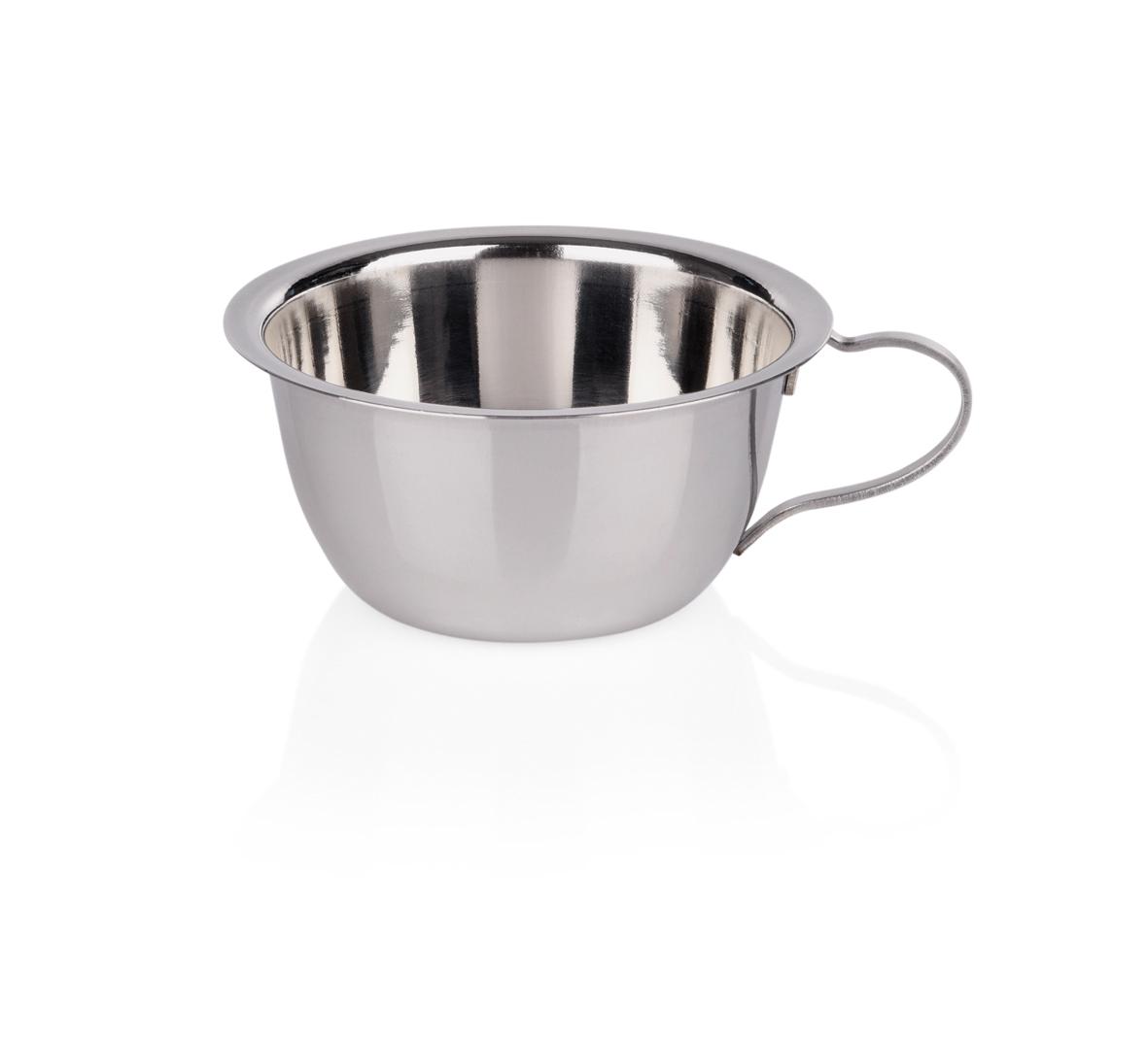 Serviertasse. Chromnickelstahl. mit Henkel.