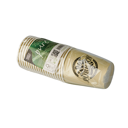 20 Trinkbecher, Pappe 0,2 l Ø 8 cm · 9,2 cm creme "Pure Joy" von PAPSTAR