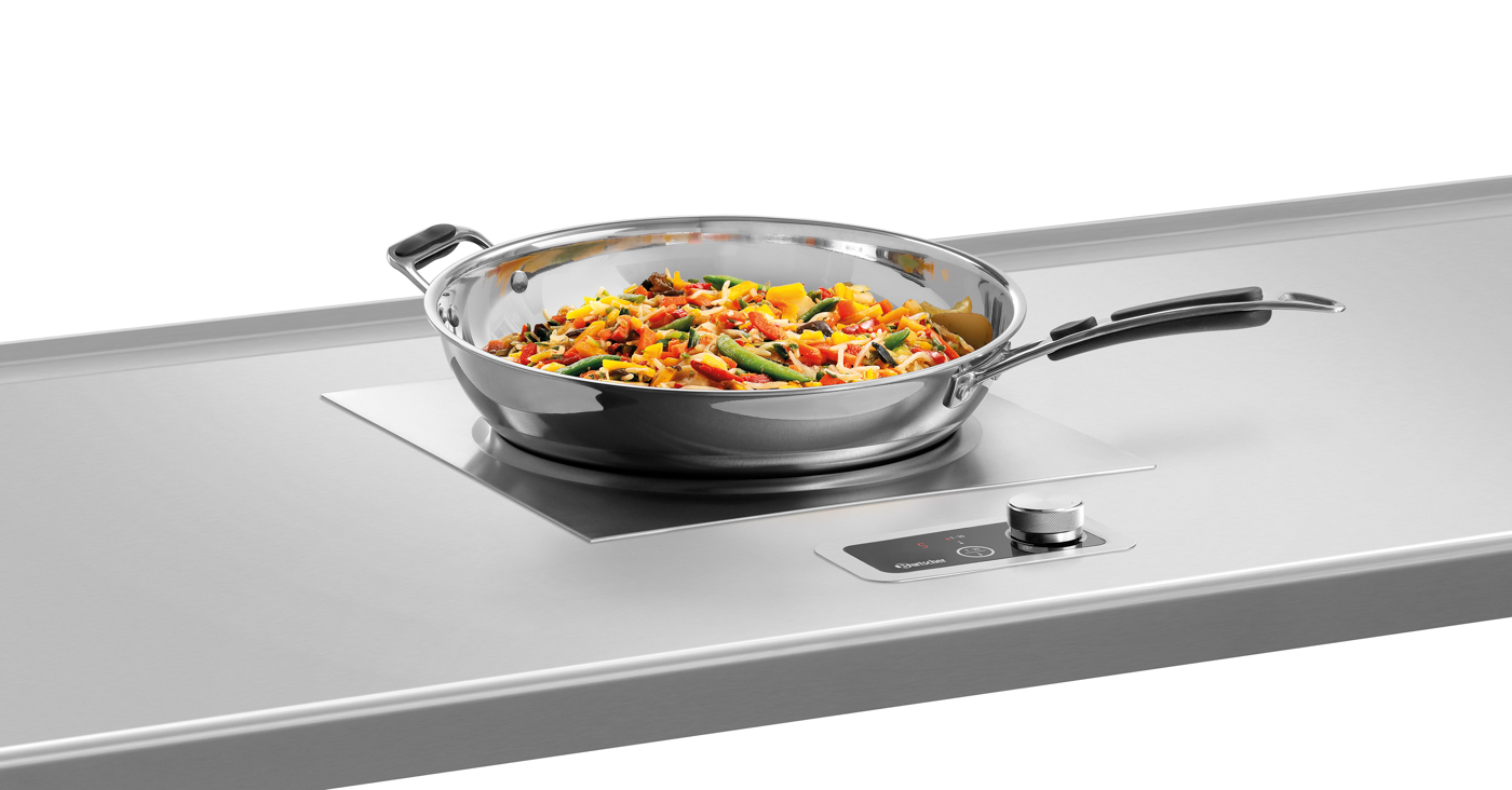 Bartscher Einbau-Induktionswok IW35-EB |Geräte-Anschluss: Steckerfertig | Maße: 37 x 39 x13,5 cm. Gewicht: 7,5 kg