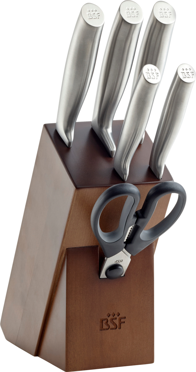 Messerblockset, 7-tlg, Braun, Braun, Serie: Chicago. Marke: BSF