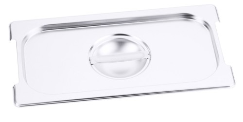 GN-Deckel für Serie 7200 mit Aussparung für Fallgriffe, aus Edelstahl 18/10, seidenmatt poliert, mit Griffmulde GN: 1/3 [GN-Systemmaße