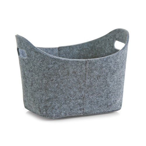 Zeller Korb, oval, Filz, grau