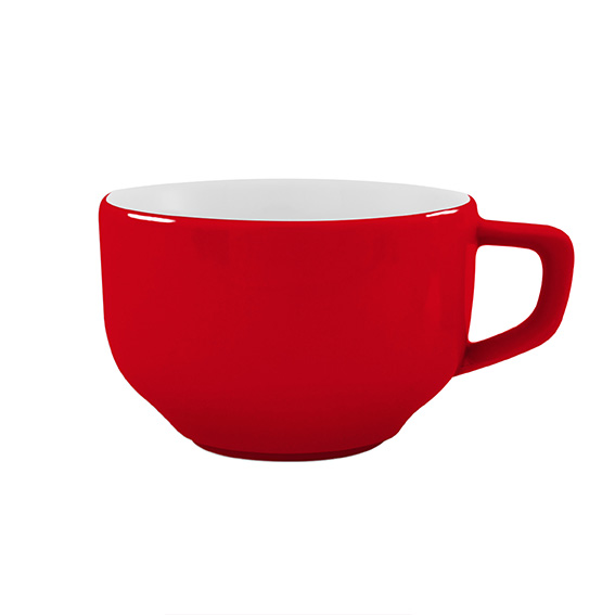 Obertasse 0,26 l - Form: Baristar - Dekor 79172, glutrot - aus Porzellan. Hersteller: Eschenbach., "Made in Germany".