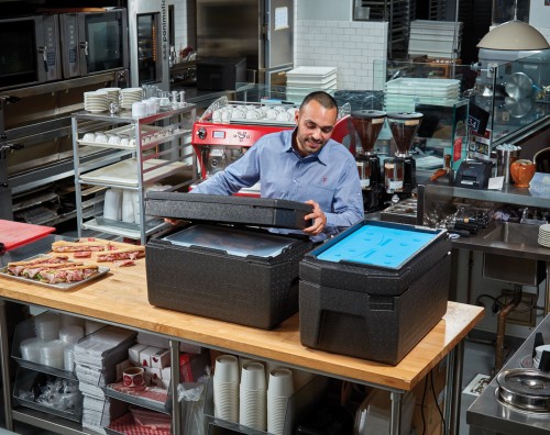 Cam GoBox Camchiller (Kühlakku) Einsatz für GN1/1 EPP Toplader LH mit großen Griffen von Cambro