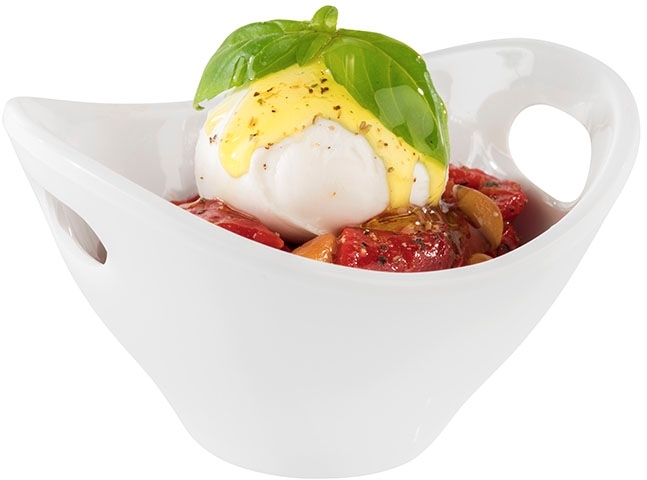 Schale -MINI- 9,5 x 9 cm, H: 5,5 cm Melamin, weiß 0,09 Liter Verpackungseinheit: 20 Stück spülmaschinengeeignet stapelbar