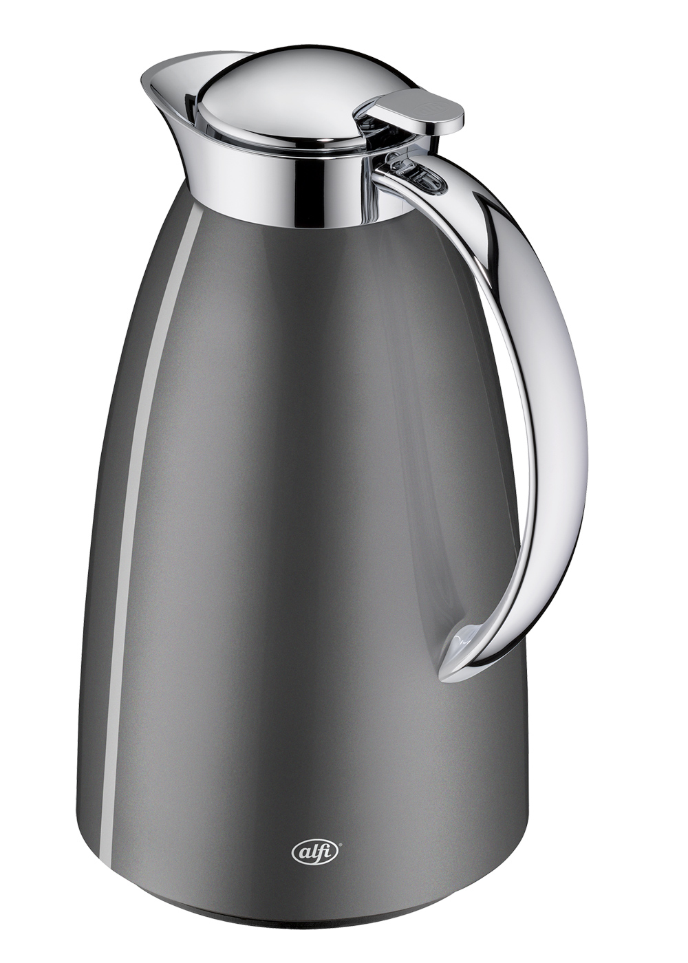 Isolierkanne Gusto space grey polished 1,0 l; Tisch Accessoire by Martin Hauenstein; hochwertiger Edelstahl mit Hartglaseinsatz