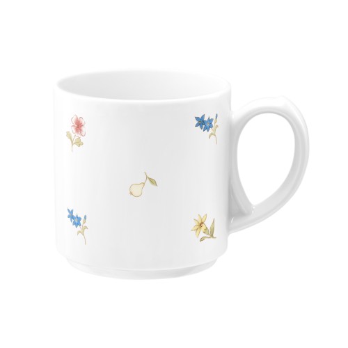 Seltmann Becher mit Henkel 0,28 l, rund, Form: Community, Dekor: 57391 Streublume, hohe Kantenschlagfestigkeit, Made in Germany