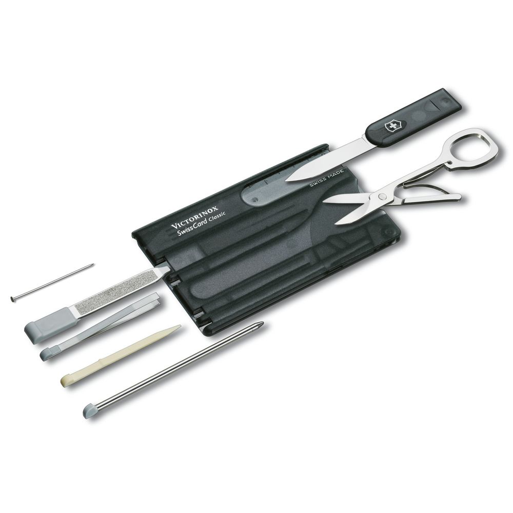 Victorinox SwissCard Classic Taschenmesser, schwarz transparent