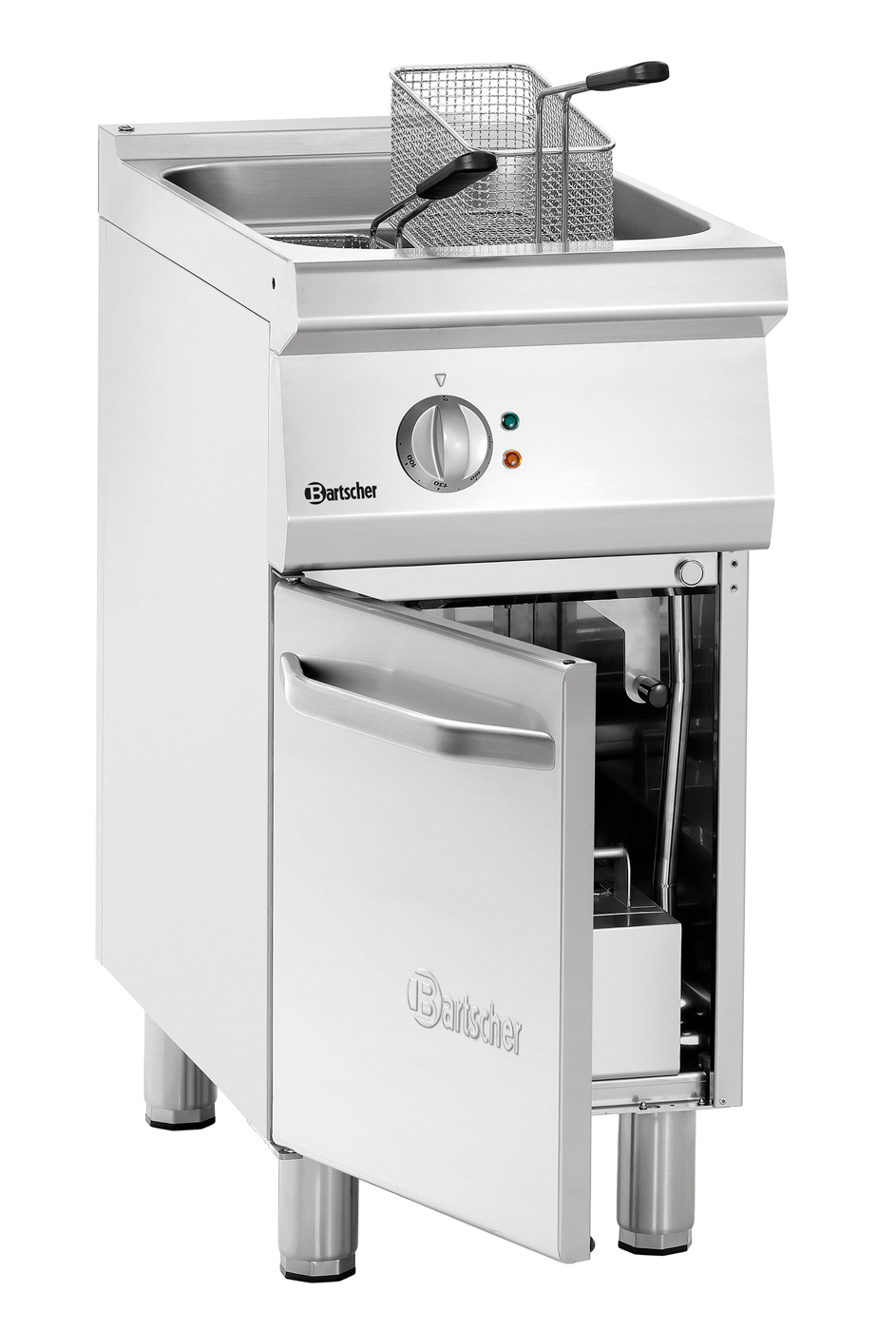 Bartscher Fritteuse 700, B400, 15L |Unterbau-Art: Flügeltür | Maße: 40 x 70 x 85,0 cm.Gewicht: 39,6 kg
