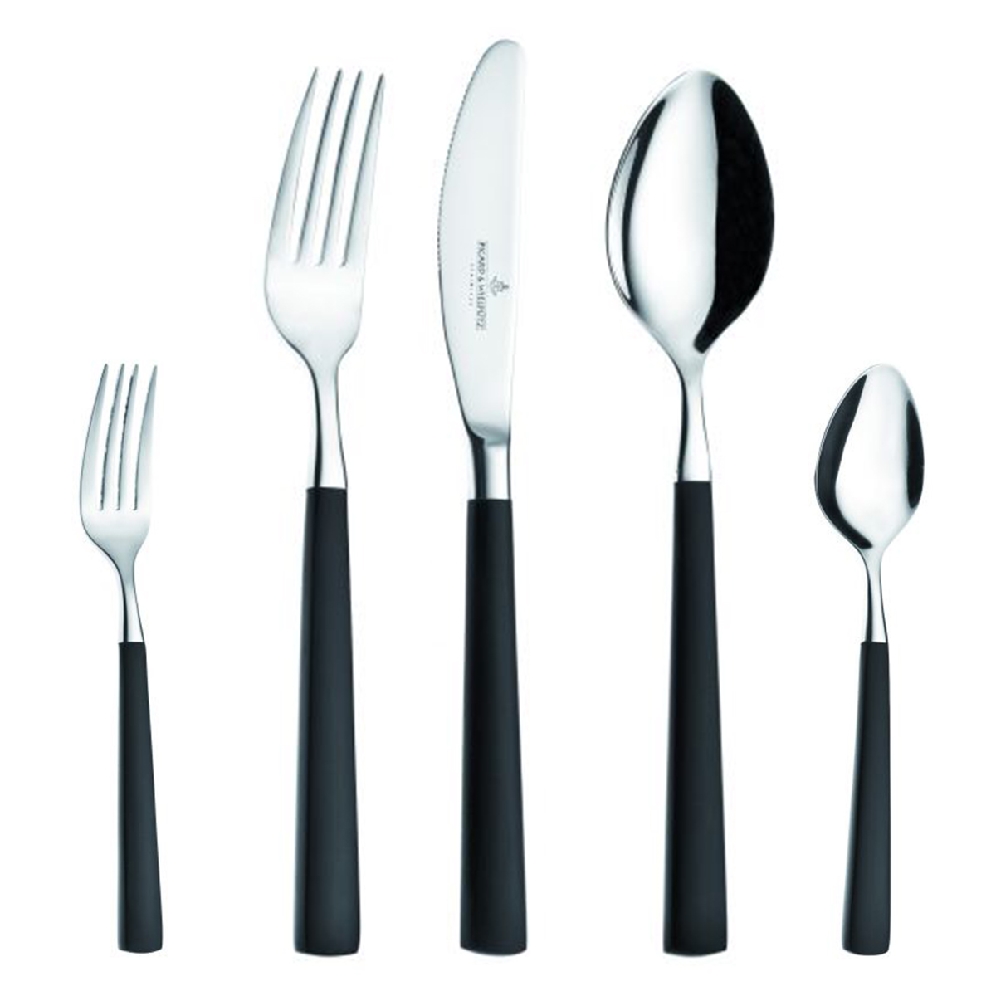 30-teiliges Besteck PIANO aus Edelstahl 18/10, poliert, geschmiedet. Messer aus Klingenstahl.