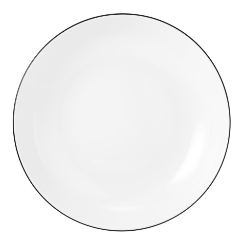 Seltmann Suppenteller rund 21 cm, rund, Form: Lido, Dekor: 10826 Black Line, hohe Kantenschlagfestigkeit, Made in Germany
