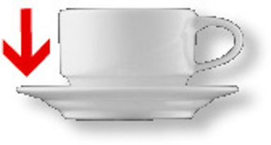 Kaffee- und Suppenuntertasse 15 cm Form Dual - uni weiss