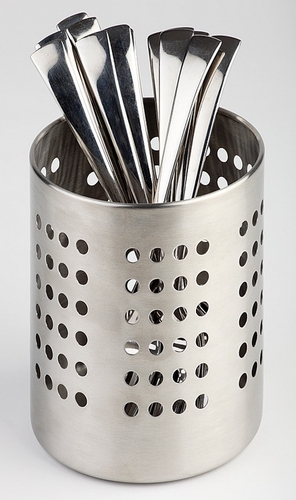 Besteckständer Ø 12 cm, H: 13,5 cm Edelstahl, matt poliert spülmaschinengeeignet