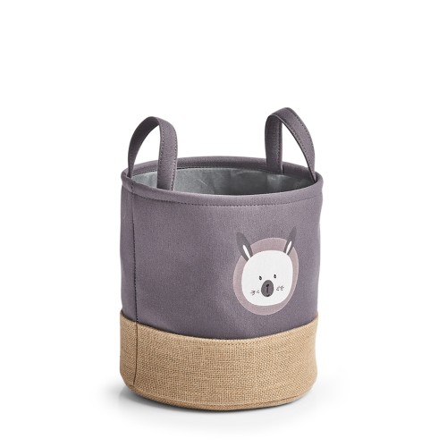 Aufbewahrungskorb, Polyester; Jute; EVA, Ø25x25 cm. Farbe: grau. Für kleine und große Aufräumer! Der süße Aufbewahrungskorb für das Kinderzimmer