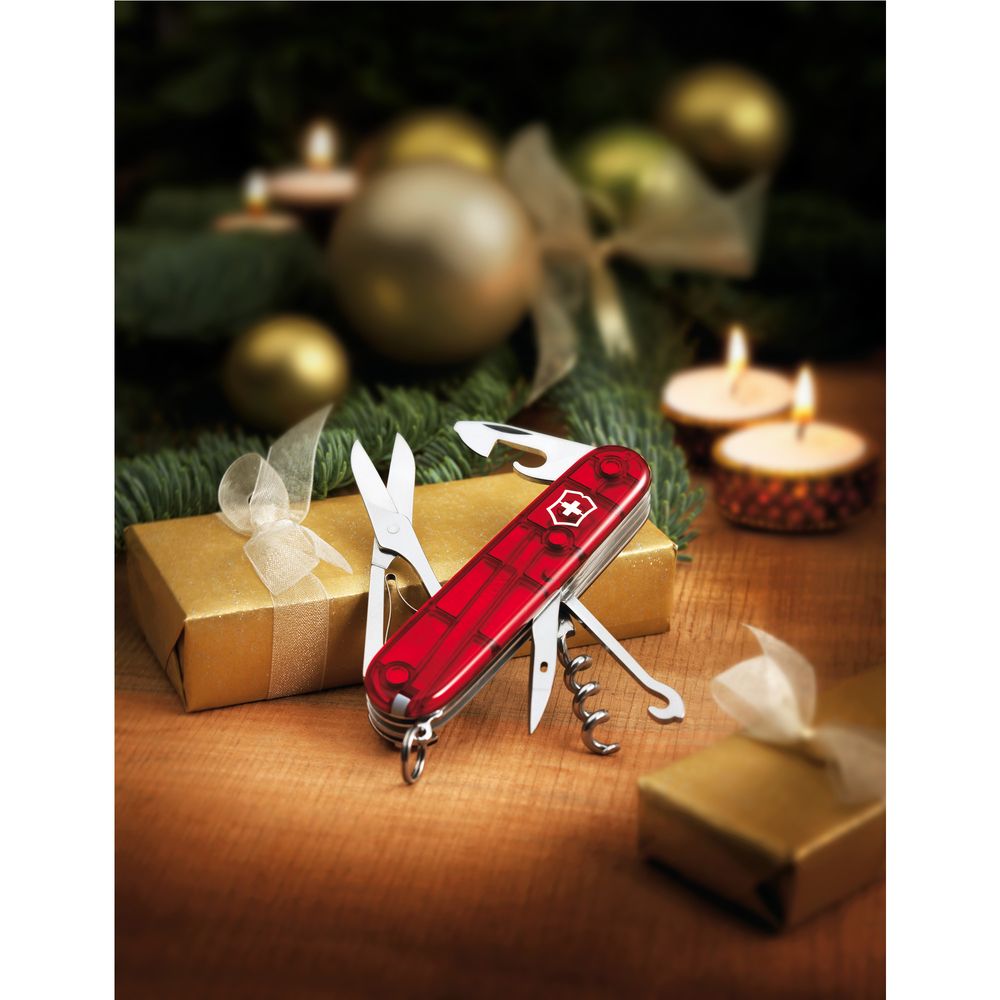 Victorinox Offiziersmesser Climber, rot transp.