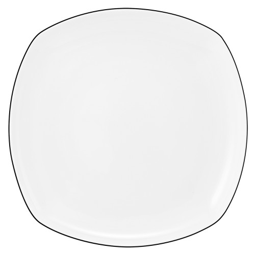 Seltmann Speiseteller eckig 26 cm, eckig, Form: Lido, Dekor: 10826 Black Line, hohe Kantenschlagfestigkeit, Made in Germany
