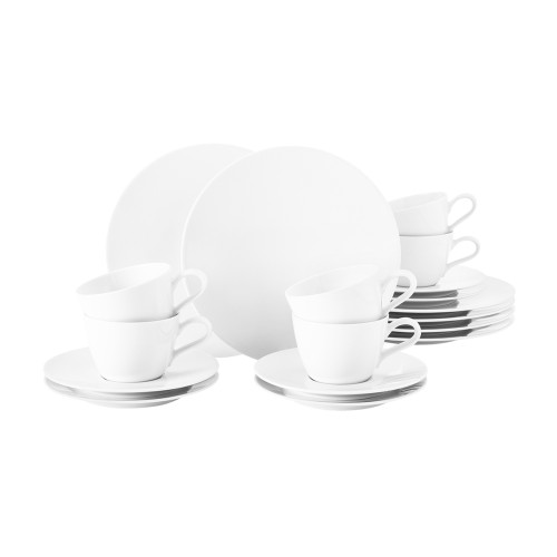 Seltmann Kaffeeservice 18-teilig Life, rund, Form: Life, weiss, hohe Kantenschlagfestigkeit, Made in Germany