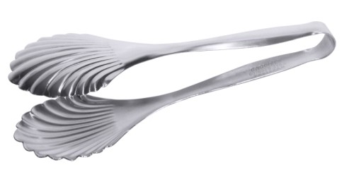 Brotzange aus Edelstahl 18/10, hochglänzend, fugenlos, schwere Qualität Länge: 25 cm, Löffelmaß: 8 cm x 8 cm