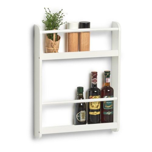 Wandregal m. 2 Ablagen, MDF, weiß. Länge: 420 mm. Breite: 90 mm. Höhe: 560 mm