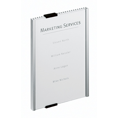 DURABLE Türschild INFO SIGN 149 x 148,5 mm (B x H) Beschriftungsschild auswechselbar Aluminium/Acryl silber metallic grau