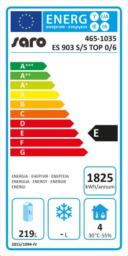 SARO Kühltisch mit 6 Schubladen, Modell ES 903 S/S TOP 0/6 - Material: (Gehäuse und Innenraum) Edelstahl; (Arbeitsfläche) Edelstahl - 6