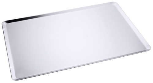 Backblech, Edelstahl im Backofenmaß 60 x 40 cm aus Edelstahl 18/10, aus einem Stück gezogen, Ränder 45 auslaufend, Materialstärke:
