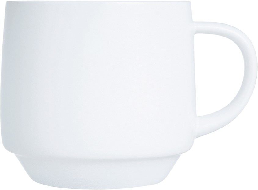 Arcoroc Intensity White Baril Obertasse 25cl, in der Farbe Weiß, aus Opal, Stapelbar Mikrowellen- und Spülmaschinen geeignet