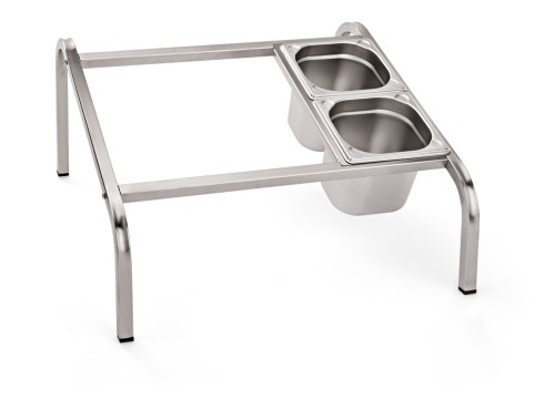 GN Buffetgestell. Chromnickelstahl. einreihig, mit rutschhemmenden Füßen, passend für 3