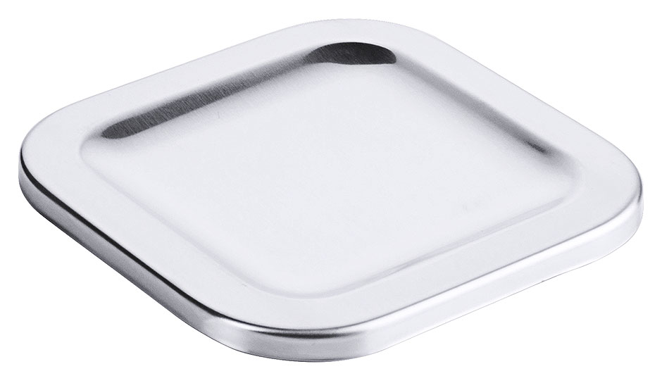 Deckel zu Gefrierdose 1115/001 aus Edelstahl 18/10, seidenmatt poliert, stapelbar, schwere Qualität Länge: 9,5 cm, Breite: 9,5 cm