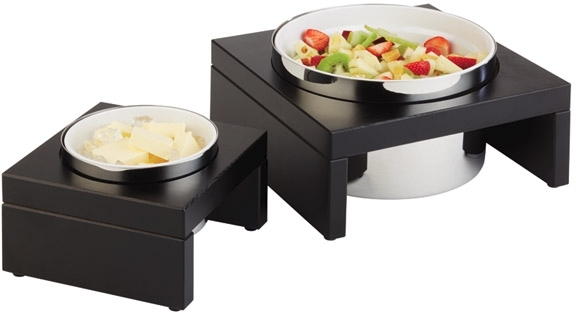 Kühlschale Maxi -BRIDGE- 27,5 x 27,5 cm, H: 14 cm 4-teiliges Set, bestehend aus: 1 Gestell: Buche, Wenge 1 Behälter: