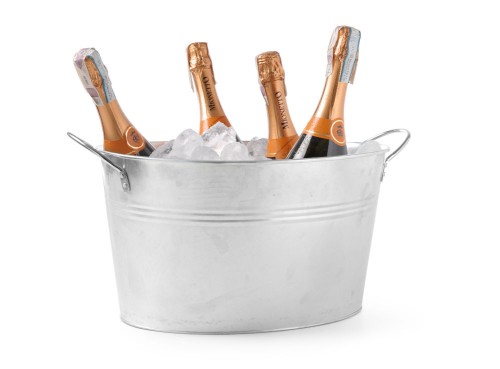 Party-Eimer, 18Liter, 40x33x22,5 cm. Das verzinkte Stahlblech verleiht dieser Serie ein rustikales Design.