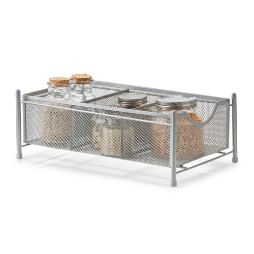Universal-Organizer, Metall, 24,5x39,5x14,5 cm. Farbe: silber.. Ob für Gewürze in der Küche oder Kleinkram im Büro, das sind nur zwei