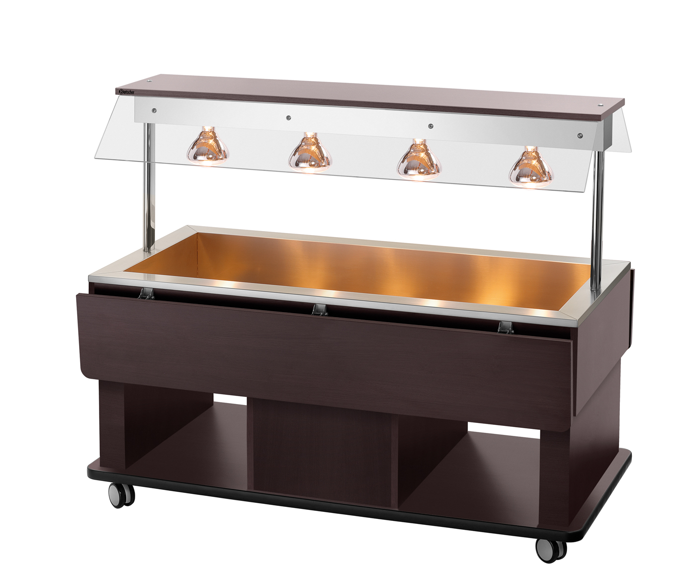 Bartscher Buffetwagen Kids W4110-150W |Temperaturbereich von: 30 °C | Maße: 142,5 x 116x 120,0 cm. Gewicht: 96 kg