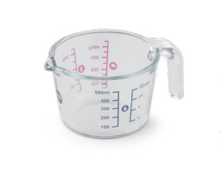 Prep & Bake Messbecher 0,5 Liter, aus Glas