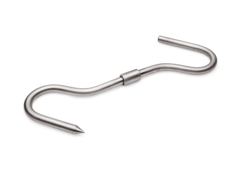 Fleisch-Drehhaken. Chromnickelstahl. mit je einem stumpfen und spitzen Ende.