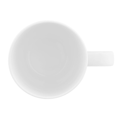 Seltmann Becher mit Henkel 0,40 l, rund, Form: Life, weiss5017 Phantom Black, hohe Kantenschlagfestigkeit, Made in Germany