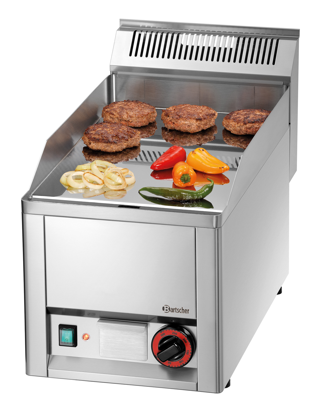 Bartscher Griddleplatte GDP 320E-CG | BreiteBratfläche: 320 mm | Maße: 33 x 62,5 x 45,0 cm.Gewicht: 24 kg