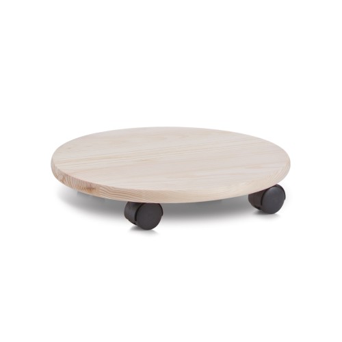 Zeller Pflanzenroller, rund, Kiefer mit 3 Lenkrollen