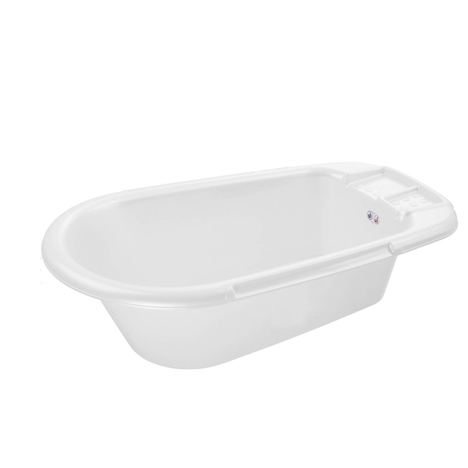 Rotho Bella Bambina Badewanne in der Farbe weiß, Volumen ca. 10 Liter Länge: 84,2 cm,Breite: 46,3 cm, Höhe: 25,2 cm