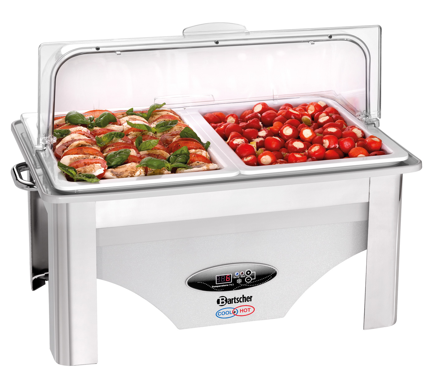 Bartscher Melamin-Behälter-Set 1/2GN T65 | Ausführung: Ohne Perforation | Maße: 32,5 x 26,5 x 65 cm. Gewicht: 0,95 kg