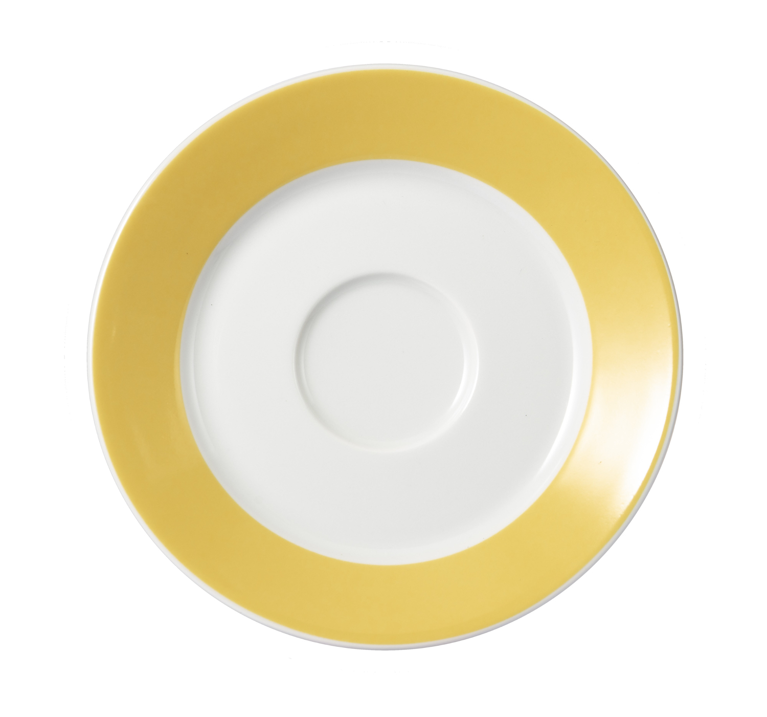 MERIDIAN Suppen-Untertasse, 16cm, gelb, aus Porzellan, von caterado. Made in Europe.