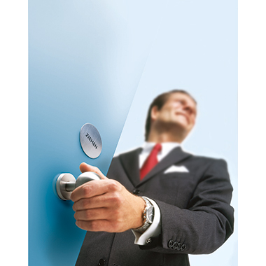 DURABLE Piktogramm Türschild PICTO 65mm Ziehen Edelstahl, gebürstet silber metallic