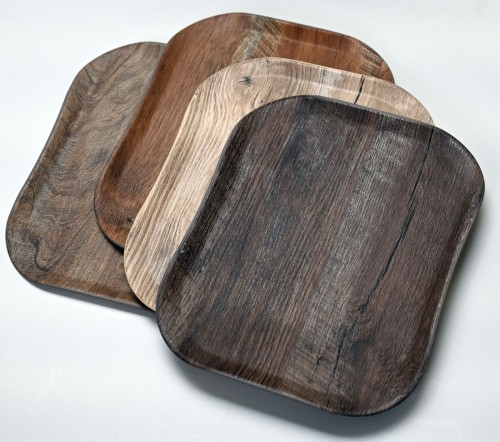 Versa Century Polyester Holzoptik Tablett 26,5 x 32,5 cm Braun Eiche von Cambro