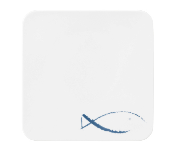 Seltmann Coupteller flach eckig 29x29 cm M5383, eckig, Form: Coup Fine Dining, Dekor: 57515 Blue Sea, hohe Kantenschlagfestigkeit