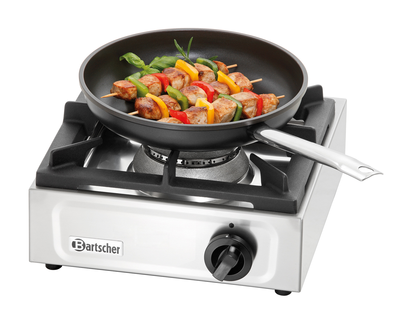Bartscher Gaskocher 1K650 | Gasbrenner:Zweikreisbrenner | Maße: 35 x 35 x 17,0 cm.Gewicht: 10,8 kg