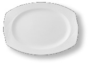 Platte oval - Länge 32,0 cm - Form DUAL - uni weiß